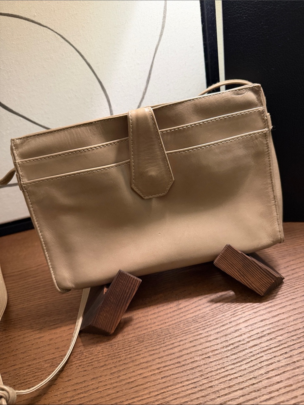 Vintage Taupe Crossbody Bag